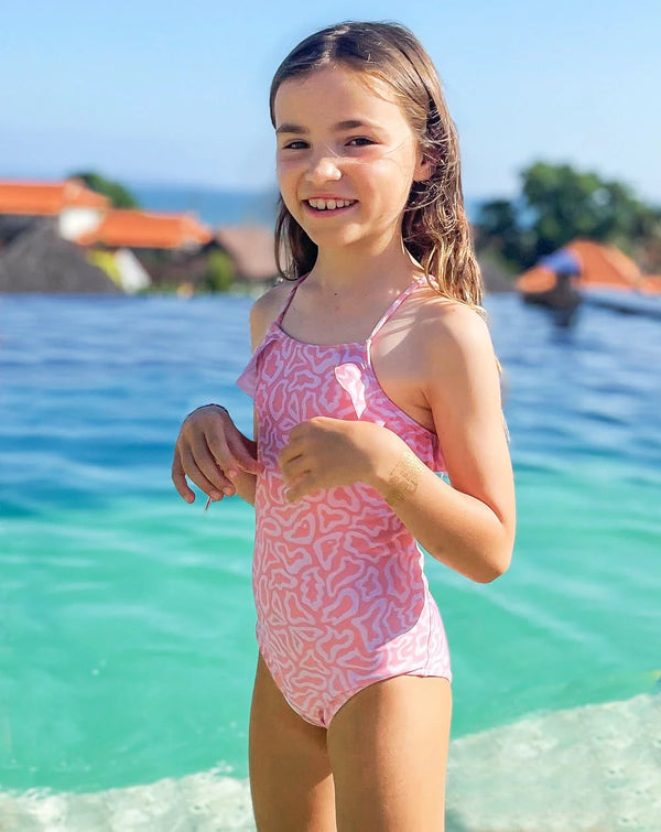 Swimsuit in Butterflight Terracotta